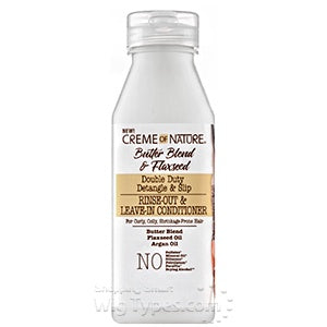CREME OF NATURE BUTTER BLEND & FLAXSEED DOUBLE DUTY RINSE-OUT & LEAVE-IN CONDITIONER